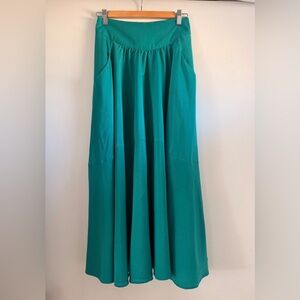 Free People Teal Green Maxi Skirt with Pockets